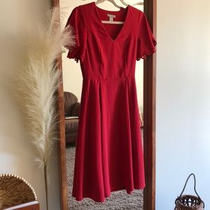 Red H&M Darling Midi Dress